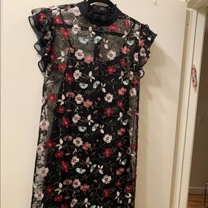 Floral lace dress w/slip